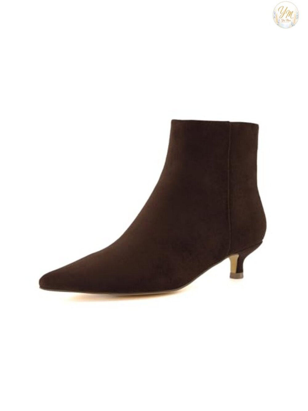 Cushionaire Women's Barbie Pointed Toe Kitten Heel Booties - Faux Leather,